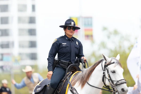 Houston Teksas Abd Kasım 2019 Şükran Günü Geçidi Atlı Polis — Stok fotoğraf