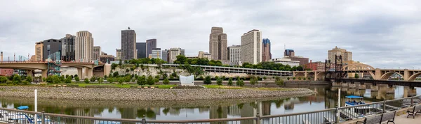 Saint Paul, the State Capital of Minnesota, United States Of America, as seen across the Mississippi River