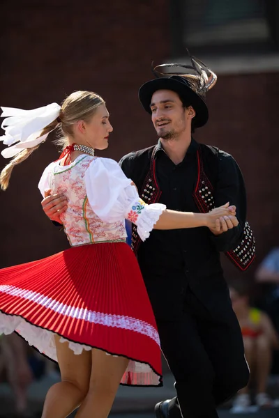 Whiting Indiana Usa 2019 Július Pierogi Fest Egy Pár Szlovák — Stock Fotó