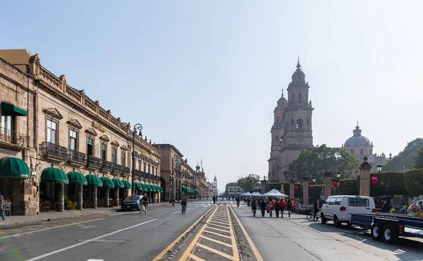 モレリア ミチョアカン メキシコ 11月24 2019 モレリア大聖堂と政府宮殿で メキシコ15を見下ろす — ストック写真