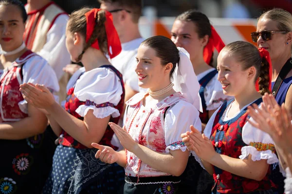 Whiting Indiana Usa July 2019 Pierogi Fest Slovakian Dancers Wearing — Stock Photo, Image