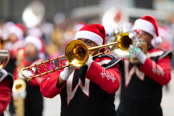 Houston Texas Eua Novembro 2019 Thanksgiving Day Parade Membros Waltrip — Fotografia de Stock