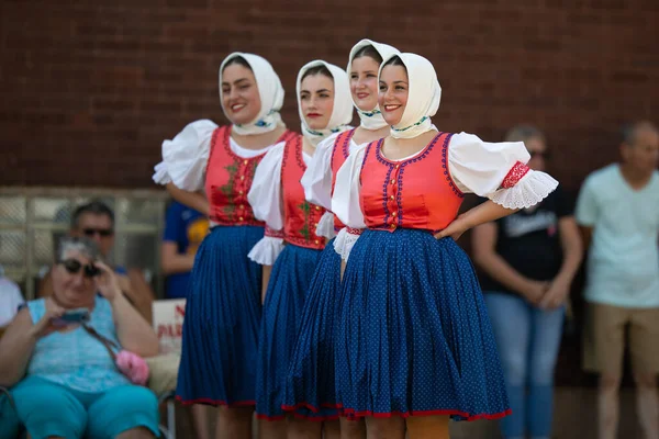 Whiting Indiana Usa Července 2019 Pierogi Fest Slovenské Dámy Čekají — Stock fotografie