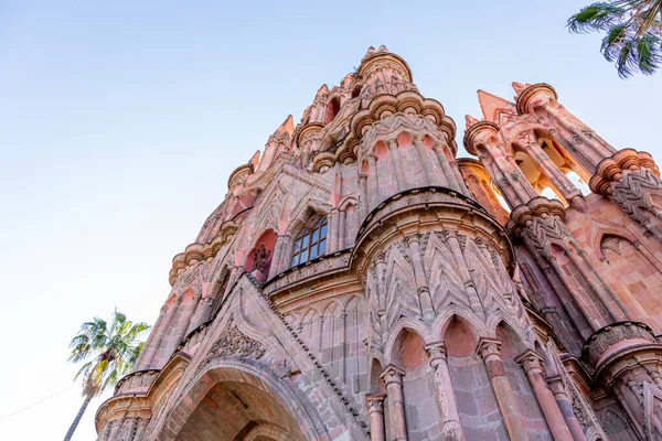 Primer Plano Parroquia San Miguel Arcangel San Miguel Allende Guanajuato — Foto de Stock