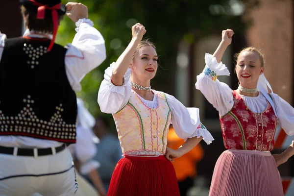 Whiting Indiana Usa Července 2019 Pierogi Fest Slovenští Tanečníci Tradičním — Stock fotografie