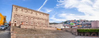 The Alhondiga de Granaditas regional museum, and the plaza de la Alhondiga, in the Mexican city of Guanajuato clipart