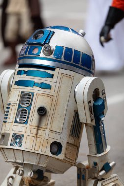 Houston, Teksas, ABD - 28 Kasım 2019: H-E-B Şükran Günü Geçidi, 501. Lejyon üyeleri Yıldız Savaşları film karakterleri gibi giyinmiş, tören sırasında Milam caddesinde ilerliyorlar.
