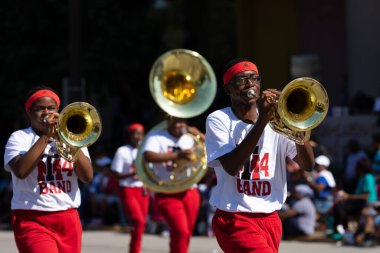 Indianapolis, Indiana, ABD - 28 Eylül 2019: The Circle City Classic Parade, Ohio 'lu bando grubu