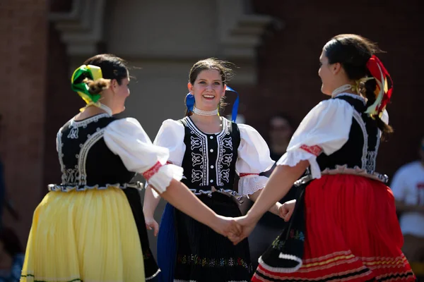 Whiting Indiana Usa Липня 2019 Pierogi Fest Ladies Одягнені Традиційний — стокове фото