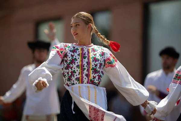 Whiting Indiana Usa Липня 2019 Pierogi Fest Lady Традиційному Одязі — стокове фото