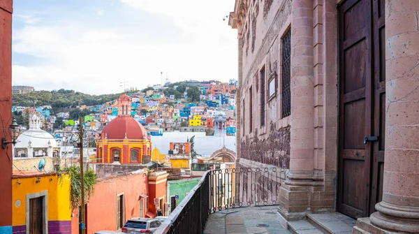 Vista Mendizabal Che Conduce Templo Beln Vicino Museo Alhondiga Granaditas — Foto Stock