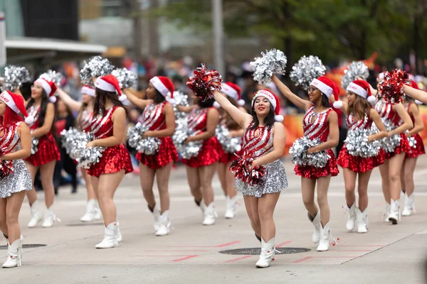 Houston Texas Usa Listopada 2019 Parada Święta Dziękczynienia Członkowie Zespołu — Zdjęcie stockowe
