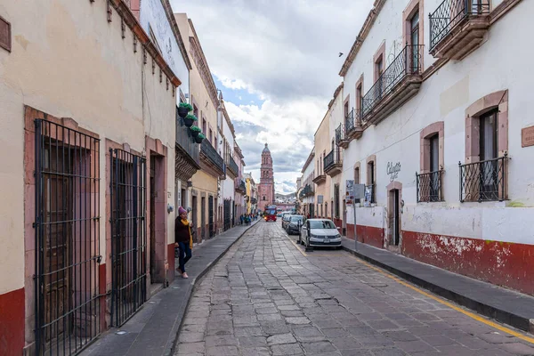 Zacatecas Zacatecas Messico Novembre 2019 Discesa Hidalgo Avenue Verso Cattedrale — Foto Stock