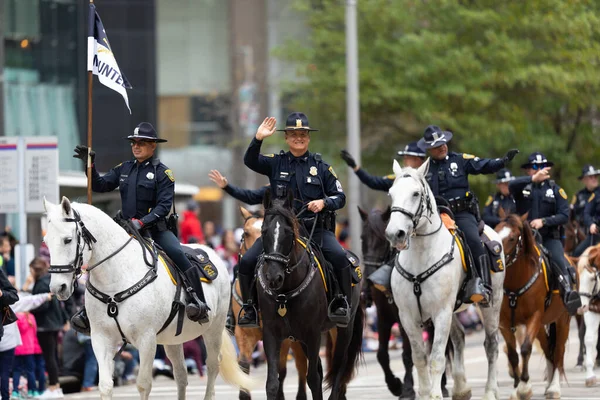 Houston Texas Usa November 2019 Thanksgiving Day Parade Group Mounted — Stock Photo, Image