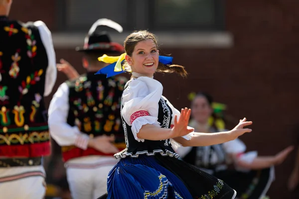 Whiting Indiana Usa 2019 Július Pierogi Fest Tradicionális Ruhát Viselő — Stock Fotó