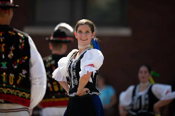 Whiting Indiana Usa Července 2019 Pierogi Fest Slovenští Tanečníci Tradičním — Stock fotografie