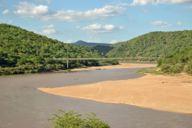Scenic River in the valley, Luangwa Bridege, Luangwa River in Luangwa Valley, Zambia clipart