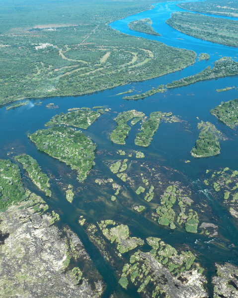 Водопад Виктория с воздуха, Зимбабве
