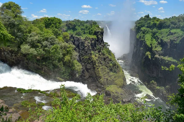 Chute Eau Panoramique Chutes Victoria Zimbabwe — Photo