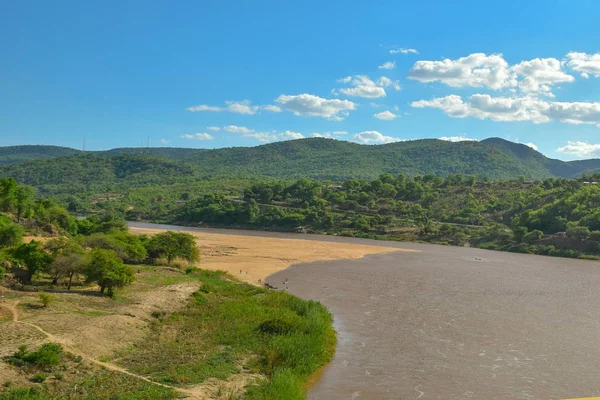 Живописная Река Ванне Луангва Бридеге Луангва Долине Луангва Замбия Стоковое Фото