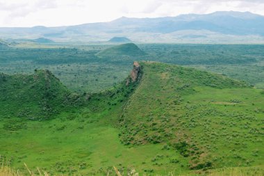 Dağ arka planda göl, Elementaita Gölü kıyılarında yürüyüş, Naivasha