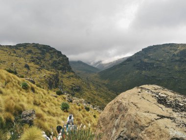 Gökyüzüne karşı manzara manzarası, Kenya Dağı