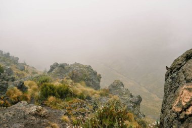 Gökyüzüne karşı manzara manzarası, Kenya Dağı