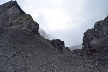 Tanzanya 'nın Kilimanjaro Dağı' ndaki bulutların üzerindeki manzara manzaraları