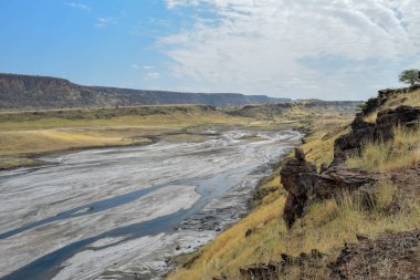 Magadi Gölü 'nün kurak manzaraları, Rift Vadisi, Kenya
