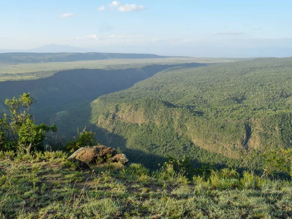 Caminhadas Longo Cratera Vulcânica Monte Suswa Quênia — Fotografia de Stock