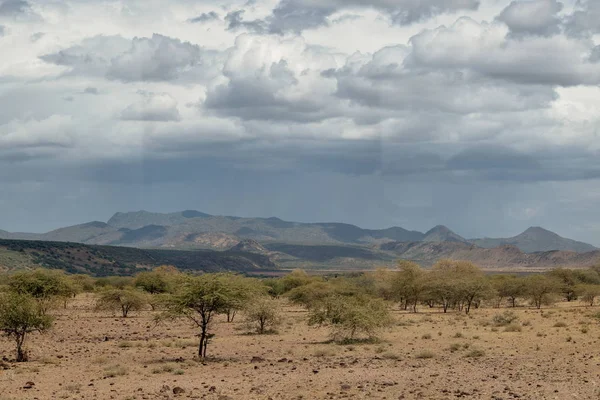 Suchych Krajobrazów Jeziora Magadi Kenia Rift Valley — Zdjęcie stockowe