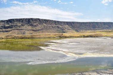 Magadi Gölü 'nde renkli yosun, Rift Vadisi, Kenya