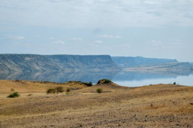 Kurak manzara OAF Lake Magadi, Magadi, Rift Vadisi, Kenya