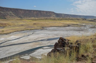 Magadi Gölü 'nde renkli yosun, Rift Vadisi, Kenya