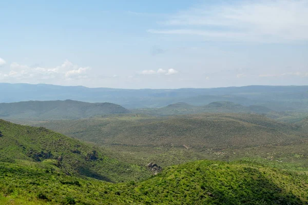 Саванна Горном Фоне Гора Оле Секут Хребте Олорока Кения — стоковое фото