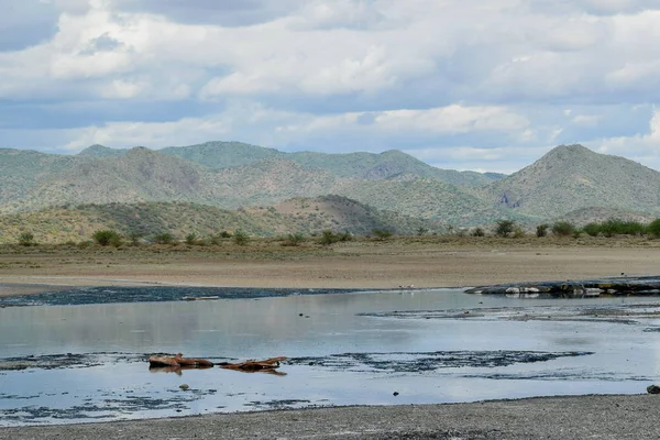 Magadi Gölü Nün Kurak Manzaraları Kenya Rift Vadisi — Stok fotoğraf