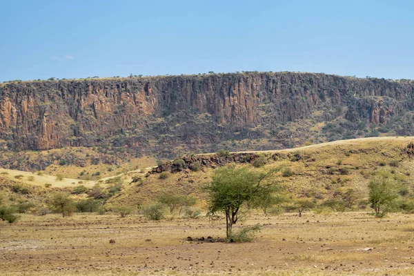 Kurak manzara OAF Lake Magadi, Magadi, Rift Vadisi, Kenya