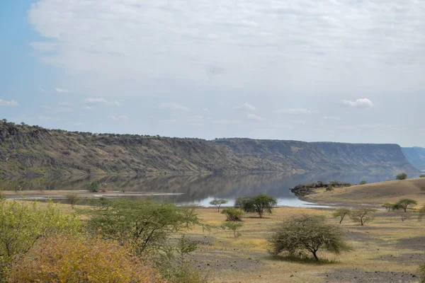 Kurak manzara OAF Lake Magadi, Magadi, Rift Vadisi, Kenya