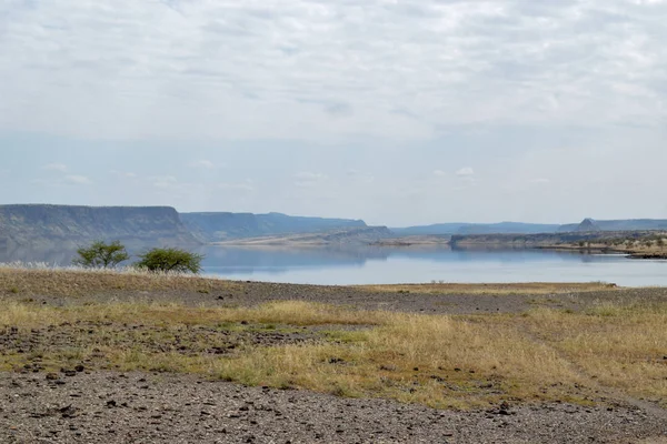 Kurak manzara OAF Lake Magadi, Magadi, Rift Vadisi, Kenya