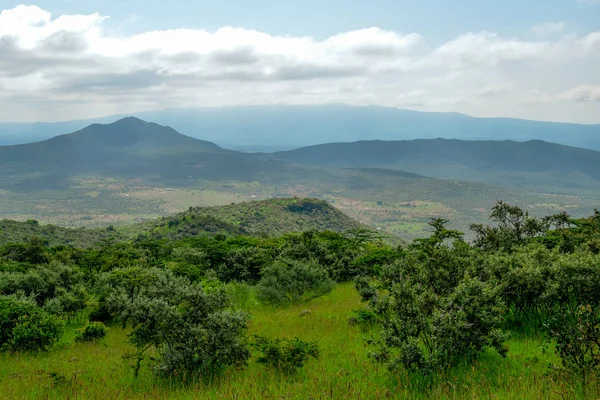 Paisagens Panorâmicas Montanha Contra Céu Quênia Rural — Fotografia de Stock