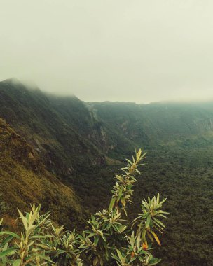 Gökyüzüne karşı manzaralı dağ manzaraları, Longonot Dağı, Kenya