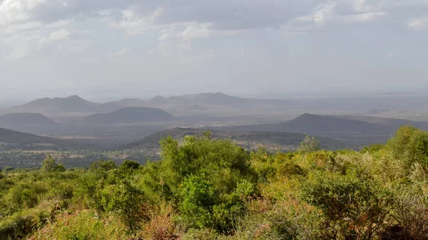 Paysages Montagne Panoramiques Contre Ciel Dans Kenya Rurale — Photo