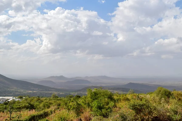 Paysages Montagne Panoramiques Contre Ciel Dans Kenya Rurale — Photo
