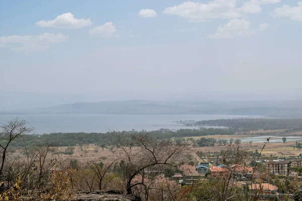 Vista Del Lago Nakruru Desde Museo Hyrax Hill Kenia — Foto de Stock