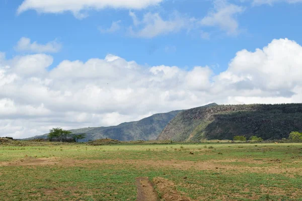 Cráter Volcánico Escurridizo Sobre Fondo Manto Monte Suswa Kenia — Foto de Stock