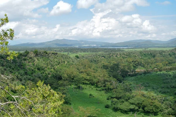 Живописные Горные Пейзажи Фоне Неба Луноходом Лонгоно Заднем Плане Кения — стоковое фото