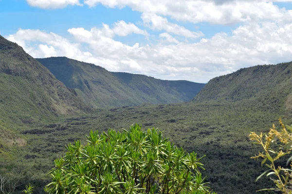 Malerischer Vulkankrater Vor Bergkulisse Mount Suswa Kenia — Stockfoto