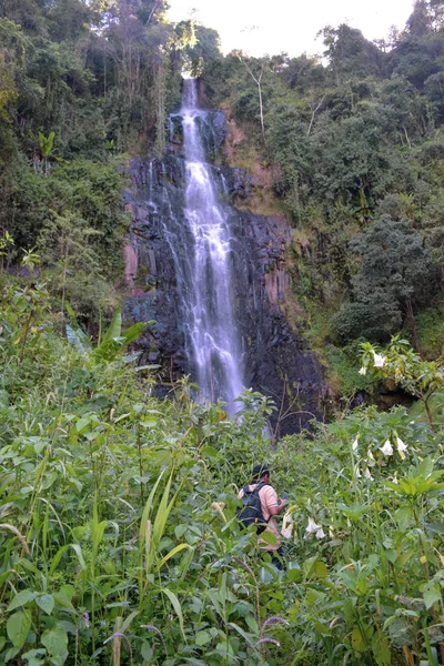 Cachoeira Panorâmica Floresta Aberdare Ranges Quênia — Fotografia de Stock