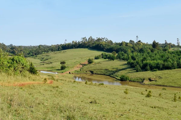 Landschaftliche Berglandschaften Gegen Den Himmel Ländlichen Kenia Aberdare Ranges — Stockfoto