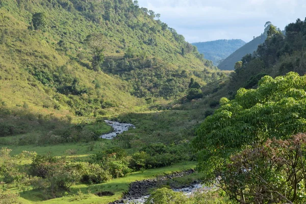 Caminhando Nas Paisagens Panorâmicas Panorâmicas Panorâmicas Montanha Quênia Rural Aberdare — Fotografia de Stock